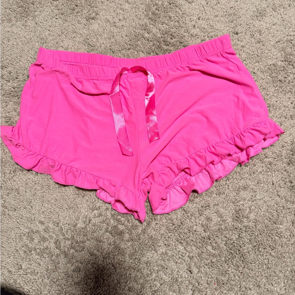 Pink Polyester Spandex Shorts - Picture 2 of 2